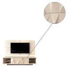 Rack Painel Colone 3d Pirâmide 240cm Tv 75 4 Gavetas Creme Ta