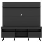 Rack Painel E Suporte Tv 65 Pés Retrô E Prateleira Preto