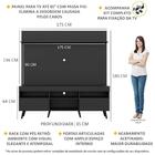 Rack Painel E Suporte Tv 65 Pés Retrô E Prateleira Preto