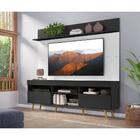 Rack Painel E Suporte Tv 65 Preto Branco Com Prateleira