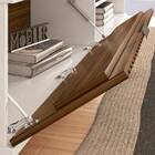 Rack Painel Ester Tv 75 210cm 1 Porta Castanho Wood Branco Ta