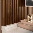 Rack Painel Ester Tv 75 210cm 1 Porta Castanho Wood Branco Ta