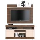 Rack Painel França 136cm Tv 47" Nogueira Real Off White Bnn D