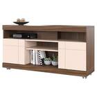 Rack Painel França 136cm Tv 47" Nogueira Real Off White Bnn D