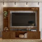 Rack Painel Michele 210cm Tv 65" Castanho Wood Tana Decor