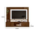 Rack Painel Michele 210cm Tv 75" Castanho Wood Bnn Decor
