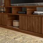 Rack Painel Michele 210cm Tv 75" Castanho Wood Bnn Decor