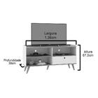 Rack Paladio 1.36 Retrô Com Porta - Canela Com Off White - Rp