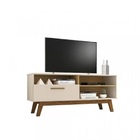 Rack Paládio Com Painel Kenzo Off White/cinamomo - Bechara Mó