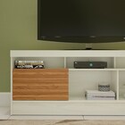 Rack Para Sala 100% Mdf 1 Porta Deslizante R589 Off White/fre