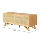 Rack Para Sala 120 Cm Yono - Freijó E Rattan - Meu Móvel De M