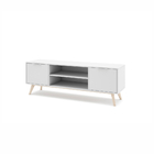 Rack Para Sala 2 Portas Em Madeira Maciça E Mdf Deltan Branco