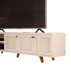Rack Para Sala 3 Portas Tv Até 75 Polegadas Off White Retrô D
