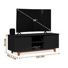 Rack Para Sala Até 55 Polegadas Preto Freijó Flex Muse Shop Jm