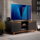 Rack Para Sala Até 55 Polegadas Preto Freijó Flex Muse Shop Jm