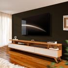 Rack Para Sala Até 75 Polegadas Pés Em Madeira 217cm Nature O