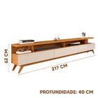 Rack Para Sala Até 75 Polegadas Pés Em Madeira 217cm Nature O