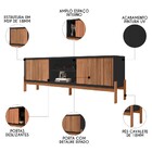 Rack Para Sala Bancada De Tv 72 Pol Ripado 184cm Tannen Burit