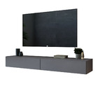 Rack Para Sala Com 2 Gavetas Suspenso De Parede Tv Até 50 Cin