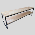 Rack Para Sala Com 2 Prateleiras - Madeira E Ferro - Decoraçã