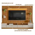 Rack Para Sala Com Painel Ripado Modulado 75 Polegadas Nature