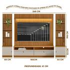 Rack Para Sala Com Painel Ripado Modulado 75 Polegadas Nature