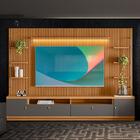 Rack Para Sala Com Painel Ripado Modulado 75 Polegadas Nature
