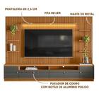 Rack Para Sala Com Painel Ripado Modulado 75 Polegadas Nature