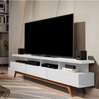 Rack Para Sala Com Três Gavetas Corrediça Telescópica Vivare