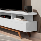 Rack Para Sala Com Três Gavetas Corrediça Telescópica Vivare