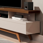 Rack Para Sala Com Três Gavetas Corrediça Telescópica Vivare