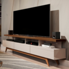 Rack Para Sala Com Três Gavetas Corrediça Telescópica Vivare