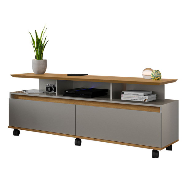 Rack Para Sala De Estar 02 Portas Texas 160 Cm B02 Com Rodízi