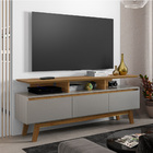 Rack Para Sala De Estar 03 Portas Rubi 160 Cm B02 Pés De Made