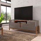 Rack Para Sala De Estar 04 Portas 170cm Lizz C03 Pés Madeira