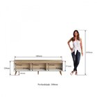 Rack Para Sala De Estar 180cm 3 Portas Viena  Mel/branco