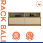 Rack Para Sala De Estar Com Rodízios 2 Gavetas Bali Cinamomo/
