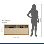 Rack Para Sala De Estar Com Rodízios 2 Gavetas Bali Cinamomo/