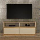 Rack Para Sala De Estar Com Rodízios 2 Gavetas Bali Cinamomo/