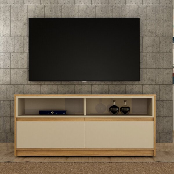 Rack Para Sala De Estar Com Rodízios 2 Gavetas Bali Cinamomo/