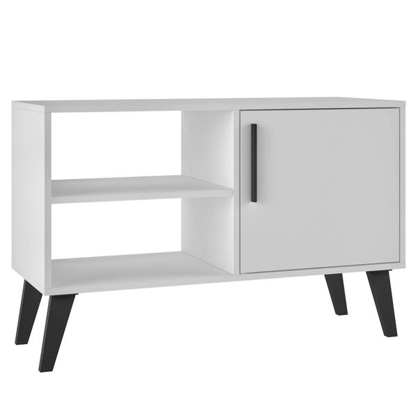 Rack Para Sala De Estar Decorativo 01 Porta Vinci B03 Branco