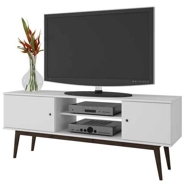 Rack Para Sala De Estar Decorativo 02 Portas York B03 Branco