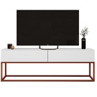 Rack Para Sala Estilo Indutrial Com 2 Gavetas Branco/cobre