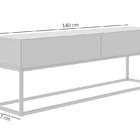 Rack Para Sala Estilo Indutrial Com 2 Gavetas Cinza/cobre