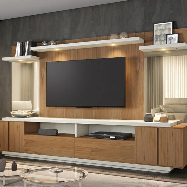 Rack Para Sala Moderno Com Painel Grande 2 Metros Opala - Mon