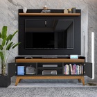 Rack Para Sala Pés Em Mdf Duas Portas  Astúrias - Via Nossa P