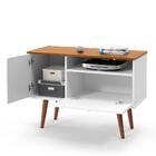 Rack Para Sala Retro Yan Branco Acetinado Cumaru Patrimar