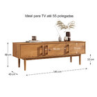 Rack Para Sala Tv 55 Estreito 145 Cm Madeira Freijó Tecca