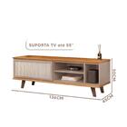 Rack Para Sala Tv Até 55 Polegadas Carvalho Nobre Griz Bristo