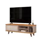 Rack Para Sala Tv Até 55 Polegadas Carvalho Nobre Griz Bristo